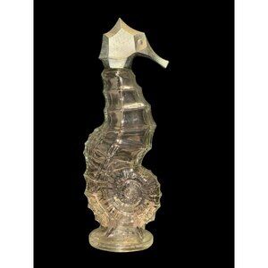 Avon 1970s Seahorse Glass Bottle With Stopper